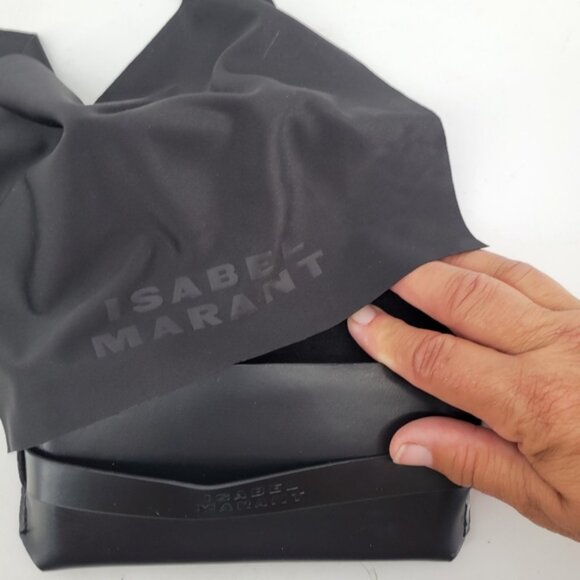 Isabel Marant Black Sunglasses Case Sleek Minimalist Design and Cleaning Cloth - Picture 3 of 4